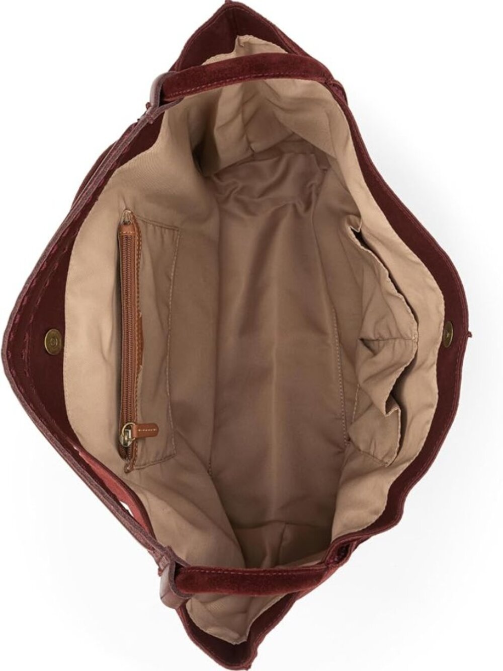 The Sak Los Feliz Large Tote Black Cherry Suede Leather Hobo Shoulder Bag NWT - Picture 5 of 6
